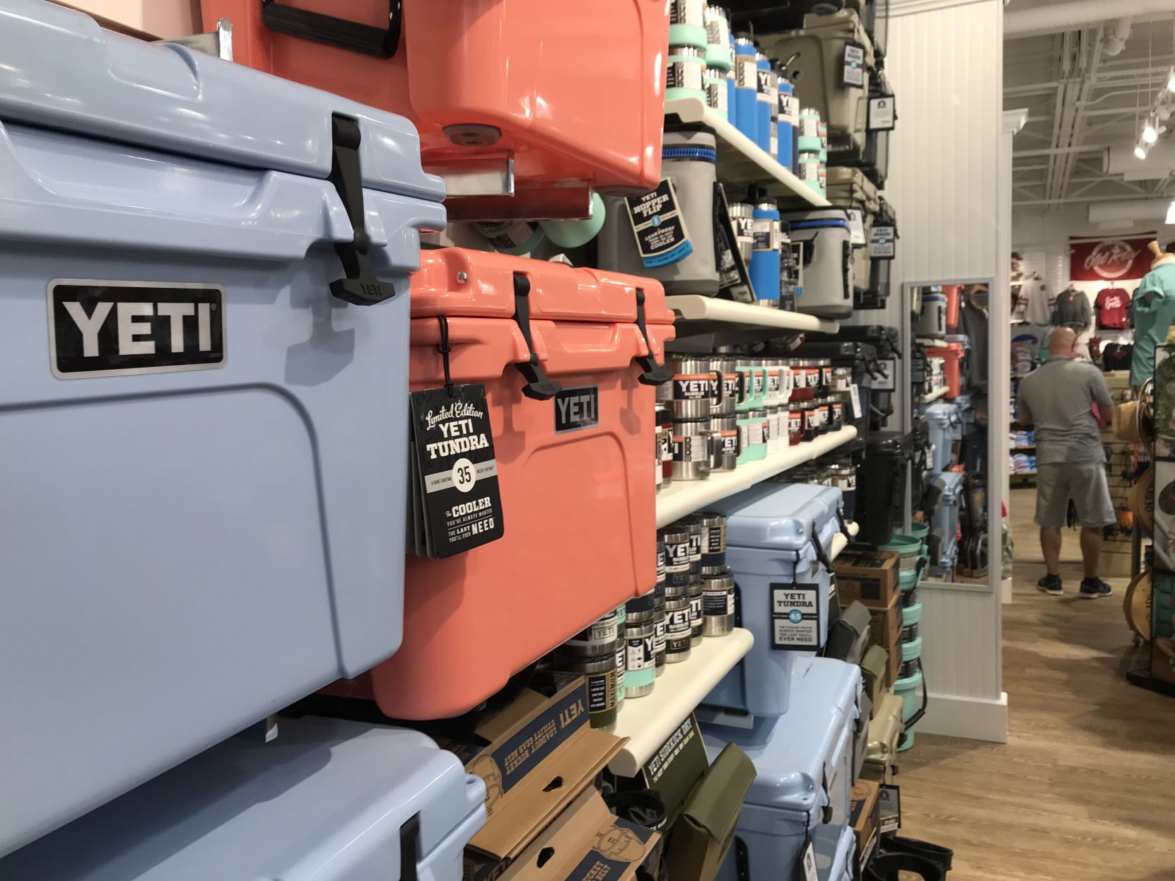 Yeti wall display at Palmetto Moon at Tanger Outlets in North Charleston (copy)